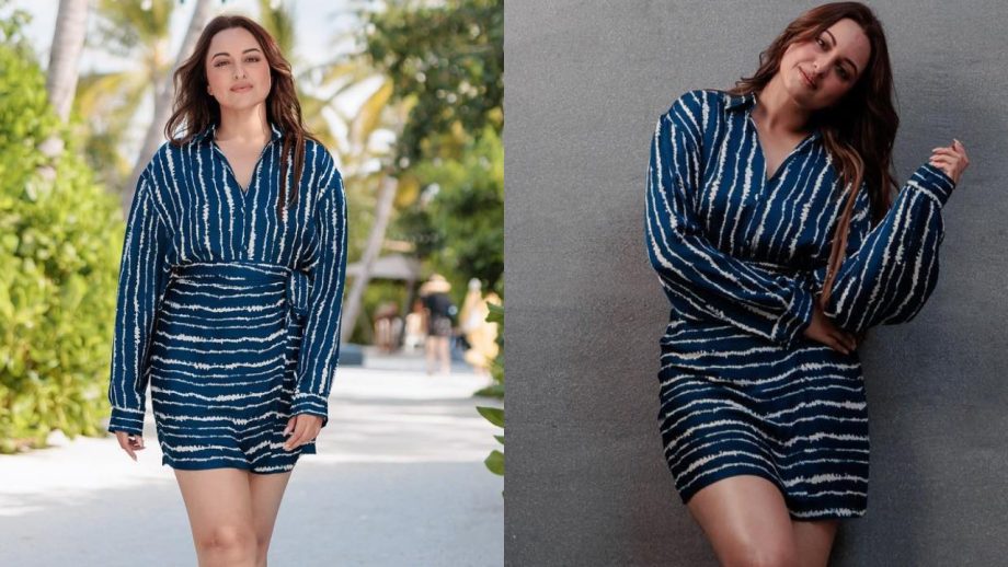 Maldives Masti: Sonakshi Sinha Blooms In Blue Mini Dress 857339