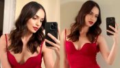 Manushi Chillar spices it up in red deep plunge neck bodycon dress, check out photos 863709