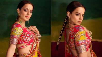 Navratri 2023: Kangana Ranaut is queening in heavy embroidered mustard lehenga for Garba night, take notes