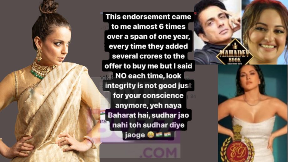 "Naya Bharat," Kangana Ranaut takes dig as ED summons Sonu Sood, Ranbir Kapoor and others in tie with Mahadev Betting App scam 859175