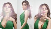 Nikki Tamboli decks up in daring plunge neck glittery green bodycon dress [Video]