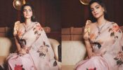 [Photos] Sonam Kapoor Is Vision In Floral Organza Saree With Puffy Sleeves Blouse