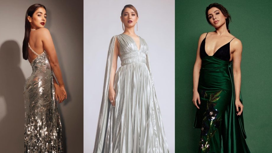 Pooja Hedge, Samantha Ruth Prabhu, And Tamannaah Bhatia Are Glamourous Divas In Plunge-neck Gown 857887