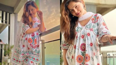 Pregnant Rubina Dilaik Radiates Elegance In White Alia Cut Palazzo Outfit