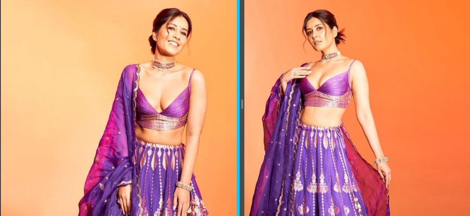 Raashi Khanna shines in purple Banarasi lehenga choli set, see photos 865158