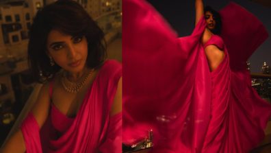 Samantha Ruth Prabhu Ablaze Internet In Pink Satin Saree, Flaunts Jaw-dropping Curves