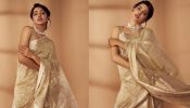 Samantha Ruth Prabhu paints regal odyssey in ivory saree with zari embroidery work [Photos]