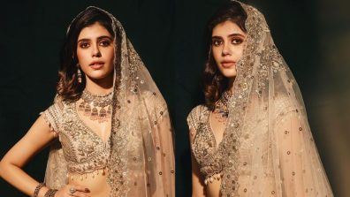 Sanjana Sanghi is living work of art in ivory silk embroidered lehenga design [Photos]