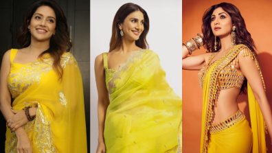 Shilpa Shetty, Mahima Nambiar & Vaani Kapoor keep it ‘cheery n chic’ in flowy yellow sarees