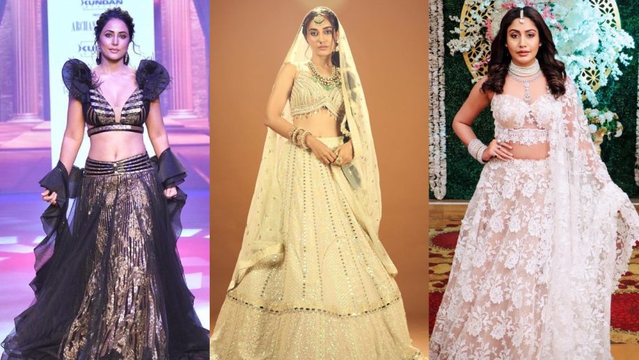 Show Stealer Designer Lehenga Inspiration From Hina Khan, Surbhi Chandna, And Surbhi Jyoti 861207