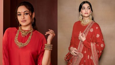 Sonakshi Sinha In Kaftan Set Or Sonam Kapoor In Anarkali: Whose Red Festive Outfit Is Best?