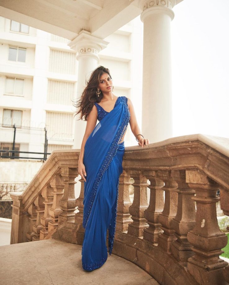 Stab Hearts Like Ananya Panday, Shanaya Kapoor And Suhana Khan In Party Wear Sarees 859985