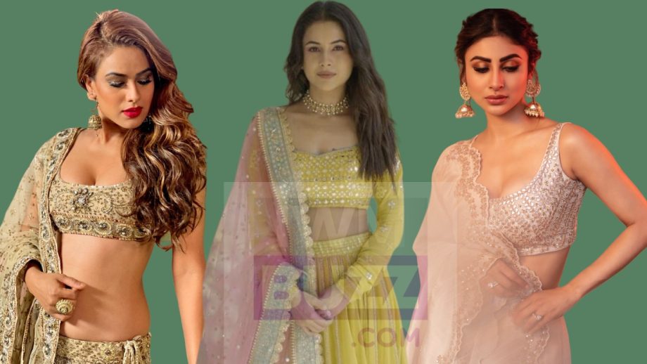 Style This Wedding Season In Crop Top Lehenga Like Nia Sharma, Mouni Roy, And Shehnaaz Gill 860232