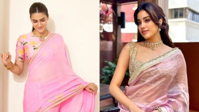 Style your ‘pink’ with designer sarees! Kriti Sanon & Janhvi Kapoor’s ultimate tips