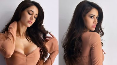 Sultry Alert! Disha Patani spells sass in deep neck beige bodycon dress, see photos