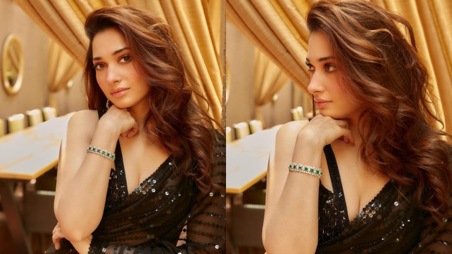 Tamannaah Bhatia Exudes Timeless Elegance In Black Chiffon Saree, See Photos 865206