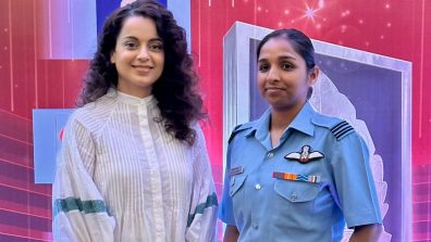 Tejas Gill aka Kangana Ranaut in conversation with first and only woman Rafale fighter pilot Flight Lieutenant Shivangi Singh