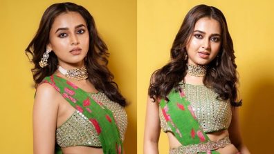 Tejasswi Prakash Stuns In Green Ruffle Saree, BF Karan Kundrra Loves It