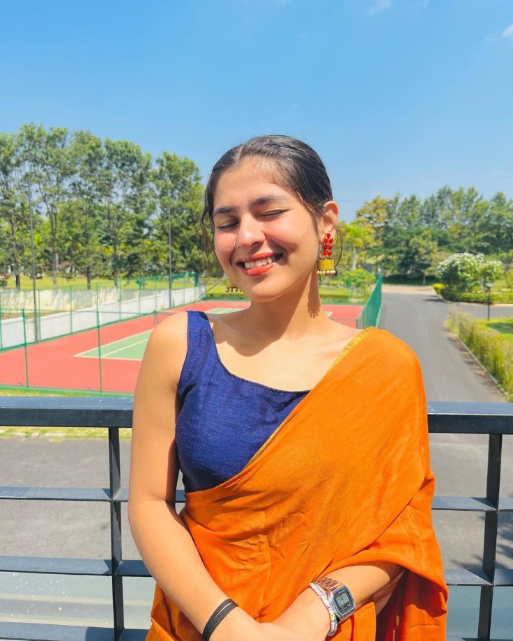 TMKOC actress Nidhi Bhanushali is all ‘sunshine’ in cotton saree and sleeveless blouse 865757