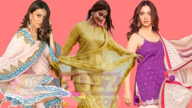 Twirl in sharara suits this festive season: Pooja Hegde, Tamanna Bhatia & Hansika Motwani’s picks