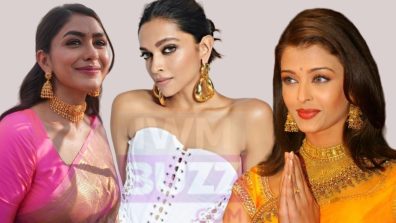 Unlock galactic glow with Aishwarya Rai, Deepika Padukone & Mrunal Thakur’s gold earrings