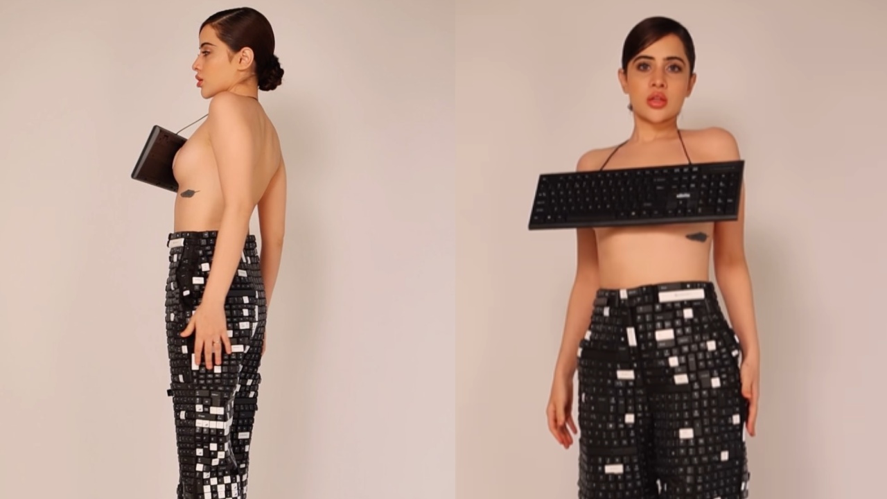 Urfi Javed ditches top, wears outfit made out of keyboard buttons 864488