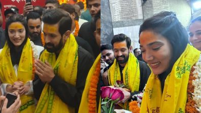 Vikrant Massey and Medha Shankar visited the Pracheen Hanuman Temple in Patna ahead of the grand release of their film 12th Fail next week, October 27th