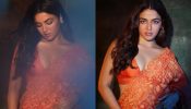 Wamiqa Gabbi Looks Dreamy In Orange Floral Saree With Plunging Blouse, Take A Look