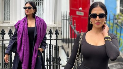 Why so hot? Malavika Mohanan prompts class in black co ord set and purple shawl [Photos]