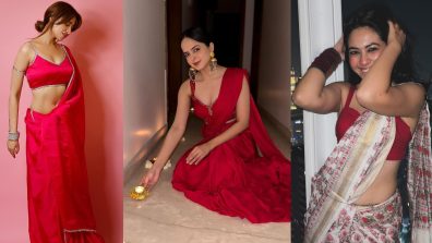 A Red Affair: Palak Sindhwani, Mahira Sharma, and Reem Sameer Sheikh sizzle Diwali in ethnic glam