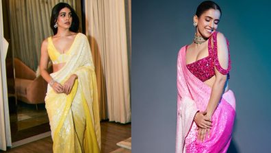 Alaya F To Sanya Malhotra: Divas Glam Festive Vibe In Glittery Saree