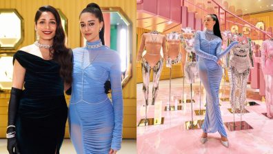 Ananya Panday shines like doll in candy blue bodycon gown [Photos]