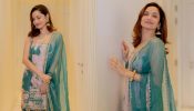 Ankita Lokhande blossoms in green floral printed silk sharara set