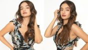 Anushka Sen keeps it cheeky in black floral midi dress [Photos]