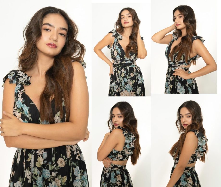 Anushka Sen keeps it cheeky in black floral midi dress [Photos] 867391