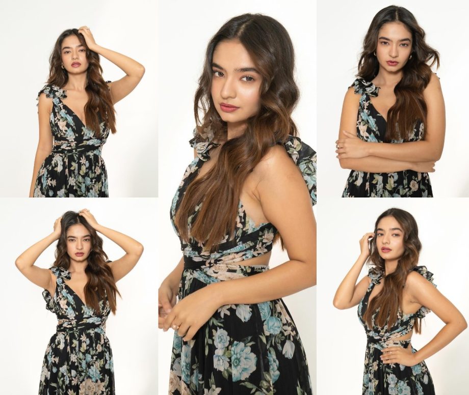 Anushka Sen keeps it cheeky in black floral midi dress [Photos] 867392