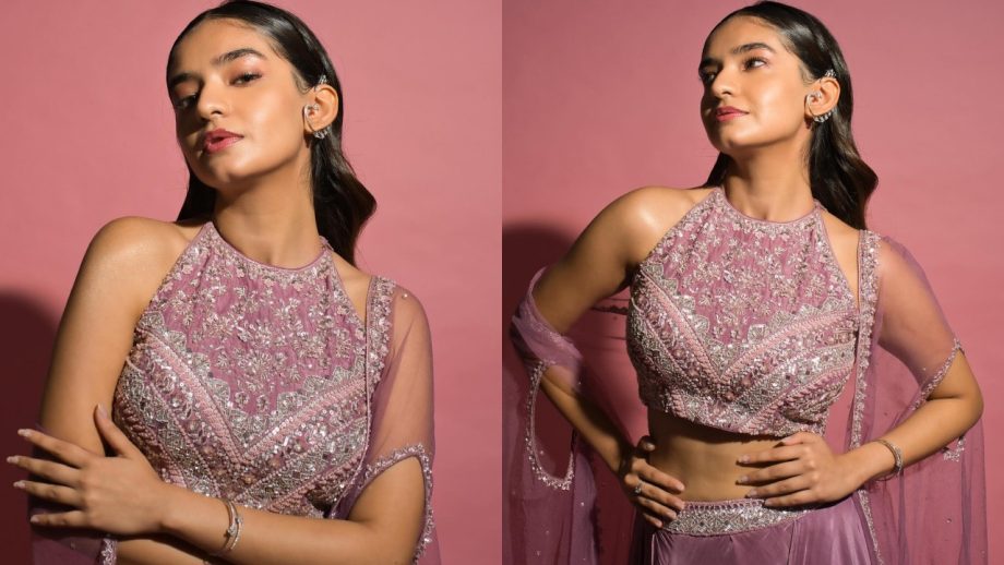 Anushka Sen spells magic in lilac heavily embellished lehenga choli [Photos] 865990