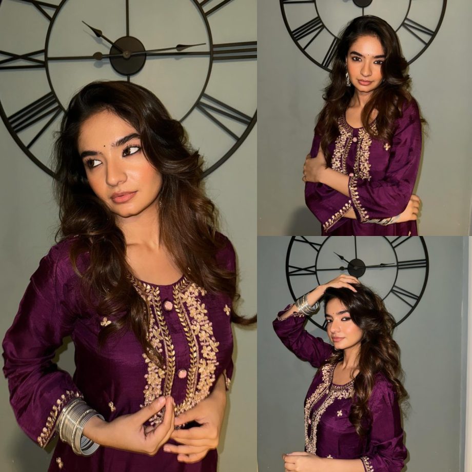 Anushka Sen turns muse in purple music gotta work salwar suit [Photos] 869211