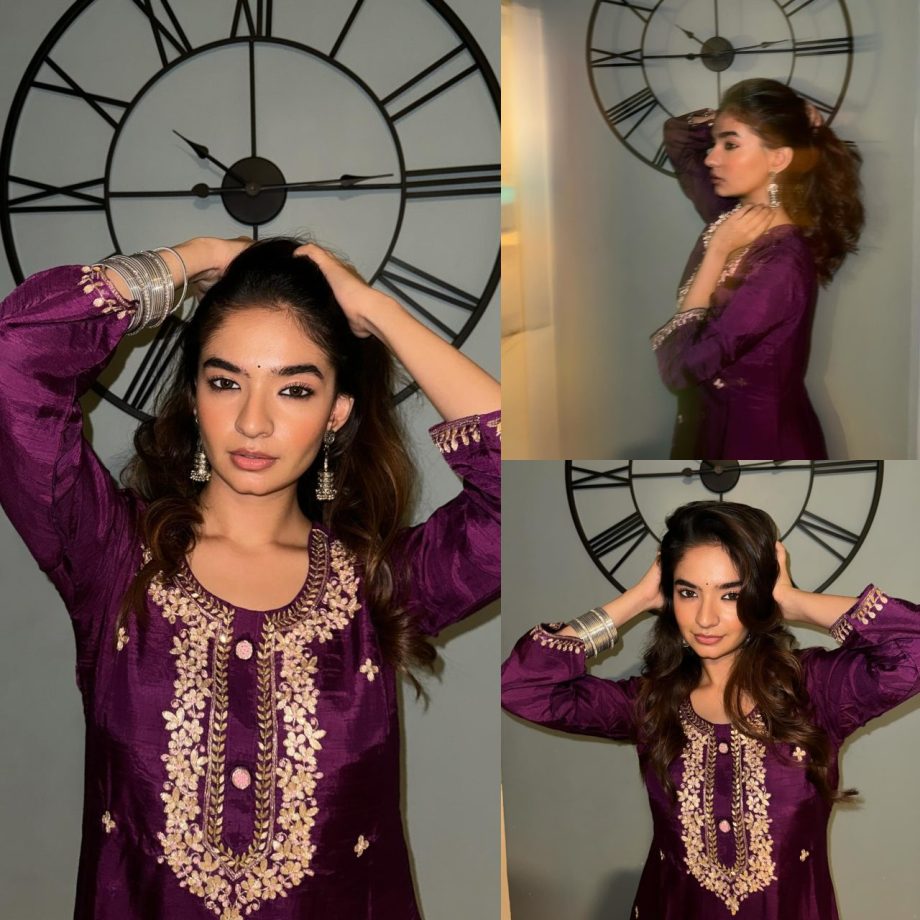 Anushka Sen turns muse in purple music gotta work salwar suit [Photos] 869212