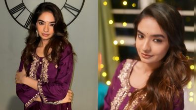 Anushka Sen turns muse in purple music gotta work salwar suit [Photos]