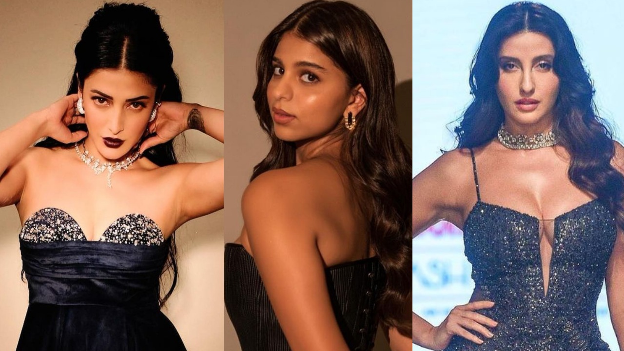 Beauties in black: Shruti Haasan, Suhana Khan & Nora Fatehi steal it in maxi dress 866238