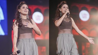 Bombastic! Sunidhi Chauhan epitomises in sheer top and cargo pants