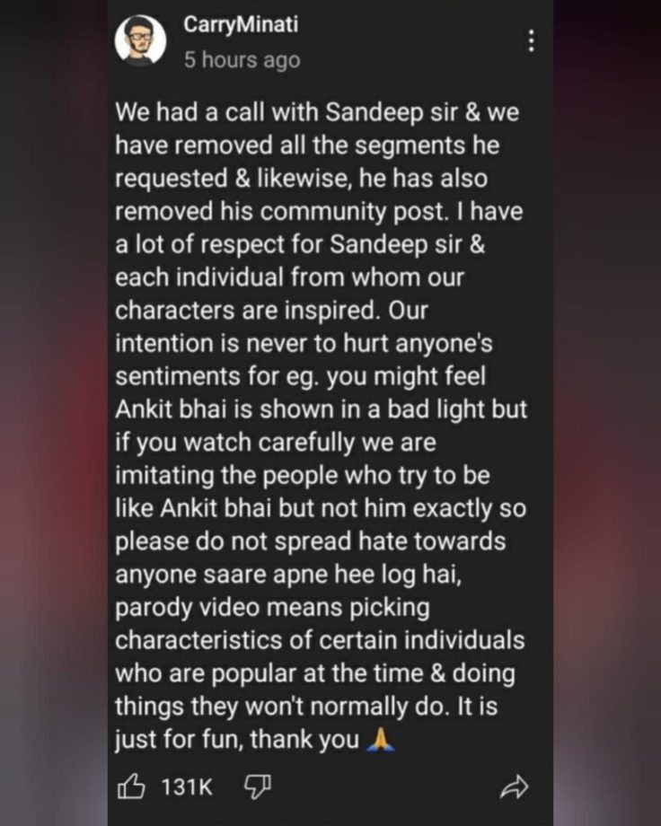 CarryMinati Clarifies Controversy With Sandeep Maheshwari, Know Deets Inside 870798