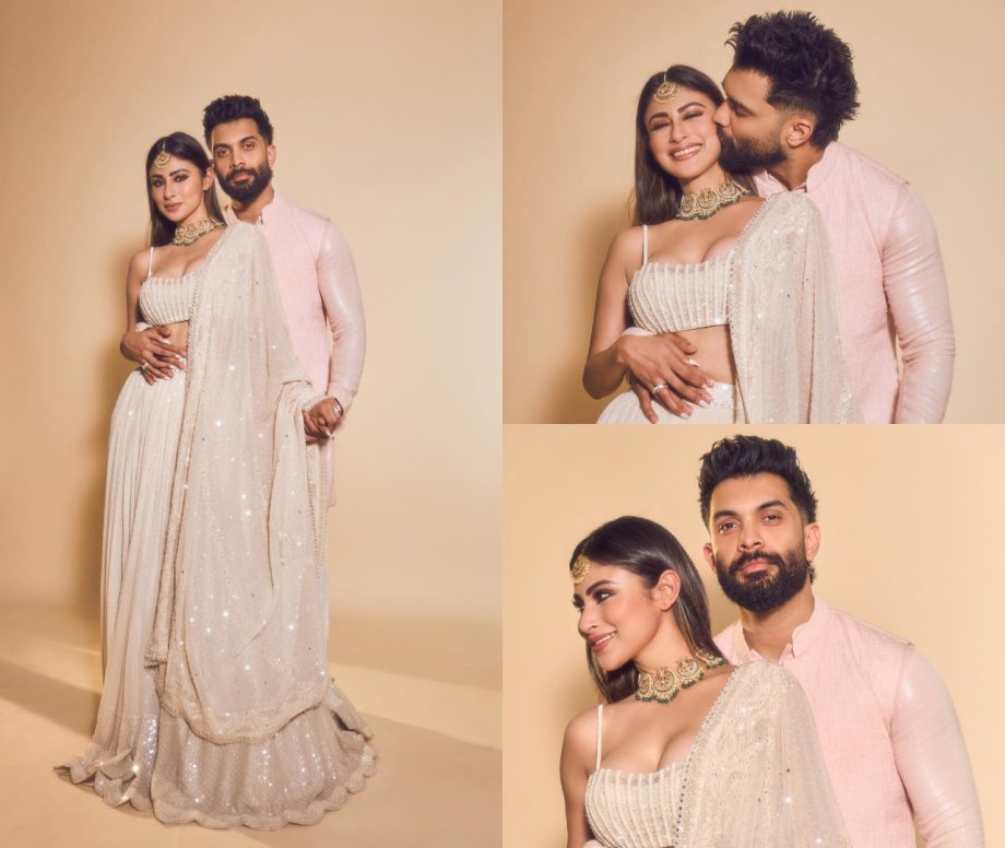 Couple Goals! Mouni Roy and husband Suraj Nambiar shine in ivory ethnic ensembles [Photos] 868655