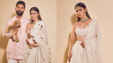 Couple Goals! Mouni Roy and husband Suraj Nambiar shine in ivory ethnic ensembles [Photos]