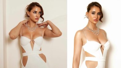 Disha Patani is “bold” personified in white cutout bodycon gown [Photos]