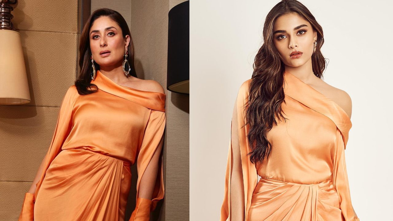 Fashion Battle: Kareena Kapoor VS Saiee Manjrekar: Who Wore Tangerine Satin Gown Better? 867958