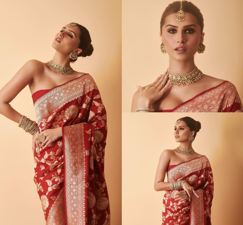 Hansika Motwani, Ananya Panday & Tara Sutaria Reigning In Red Sarees 868329