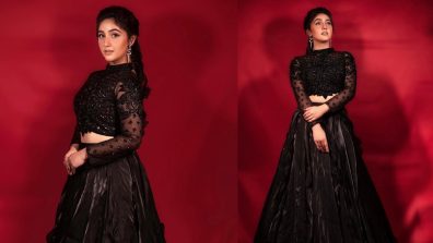 In Photos: Ashnoor Kaur goes all glitter in designer black ensemble