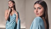 In Pics: Tara Sutaria looks dreamy in blue sheer satin saree and deep neck blouse
